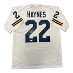 Justice Haynes Autographed Michigan Wolverines White Custom Jersey- Beckett