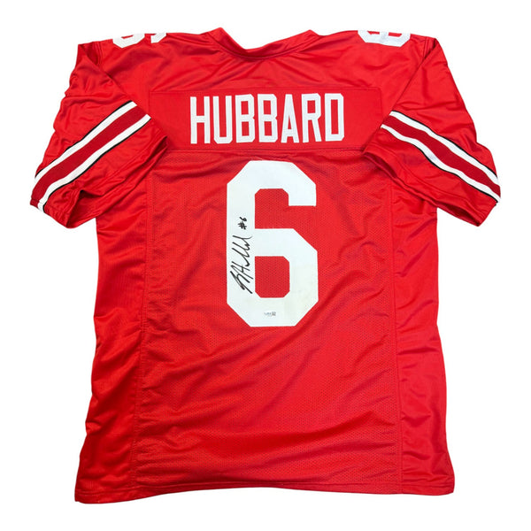 Sam Hubbard Autographed Ohio State Buckeyes Red Custom Jersey- JSA