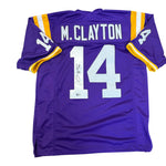 Michael Clayton Autographed LSU Purple Custom Jersey- Beckett