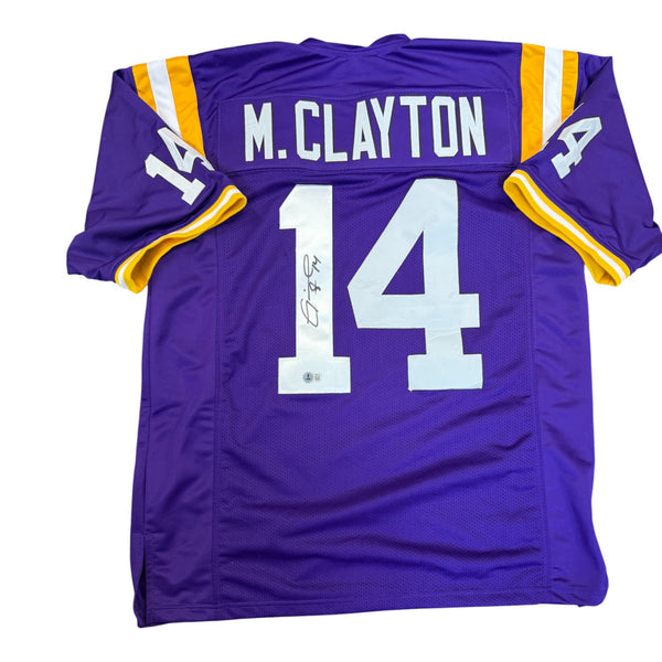 Michael Clayton Autographed LSU Purple Custom Jersey- Beckett
