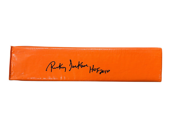 Rickey Jackson Autographed Orange Endzone Pylon w/ 'HOF 2010' Inscription - Beckett