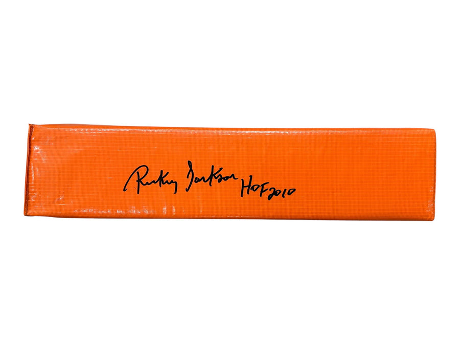 Rickey Jackson Autographed Orange Endzone Pylon w/ 'HOF 2010' Inscription - Beckett
