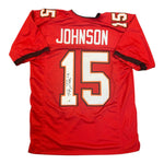 Tez Johnson Autographed Tampa Bay Buccaneers Red Custom Jersey- JSA