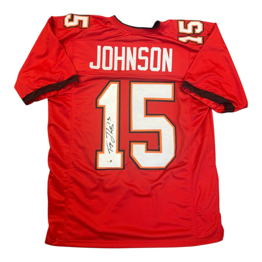 Tez Johnson Autographed Tampa Bay Buccaneers Red Custom Jersey- JSA
