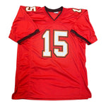 Tez Johnson Autographed Tampa Bay Buccaneers Red Custom Jersey- JSA