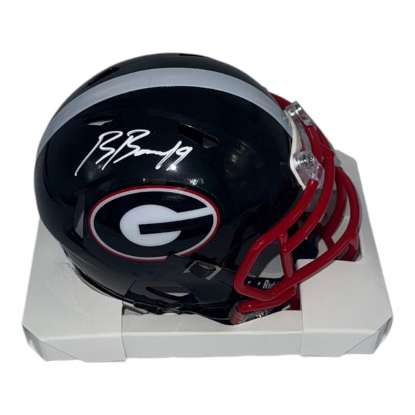 Brock Bowers Autographed Georgia Bulldogs Black Riddell Mini Helmet- Beckett