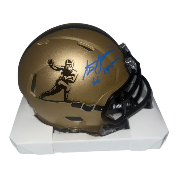 Steve Spurrier Autographed Gold Riddell Heisman Mini Helmet with "66 Heisman" Inscription- Beckett