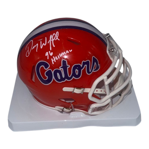 Danny Wuerffel Autographed Florida Gators Orange Riddel Speed Mini Helmet with "96 Heisman" Inscription - Beckett