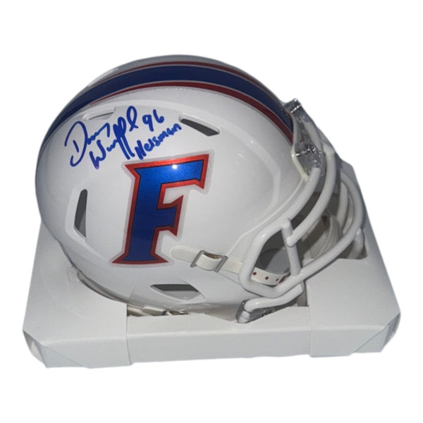 Danny Wuerffel Autographed Florida Gators White Riddell Mini Helmet with "96 Heisman" Inscription - Beckett