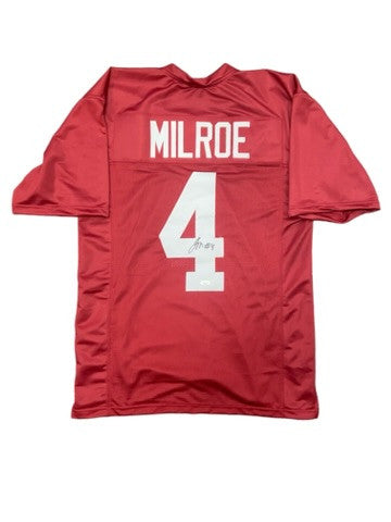 Jalen Milroe Autographed Signed Alabama Crimson Custom Jersey - JSA Authentic