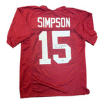 Ty Simpson Autographed Alabama Crimson Tide Crimson Custom Jersey- Beckett