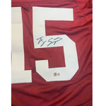 Ty Simpson Autographed Alabama Crimson Tide Crimson Game Cut Custom Jersey- Beckett