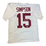 Ty Simpson Autographed Alabama Crimson Tide White Custom Jersey- Beckett