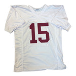 Ty Simpson Autographed Alabama Crimson Tide White Custom Jersey- Beckett