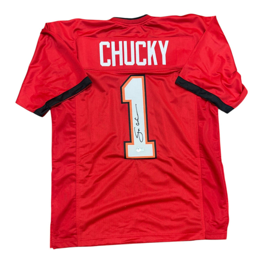 Jon Gruden Autographed Tampa Bay Buccaneers Red Custom Jersey with "Chucky" Nameplate- Beckett