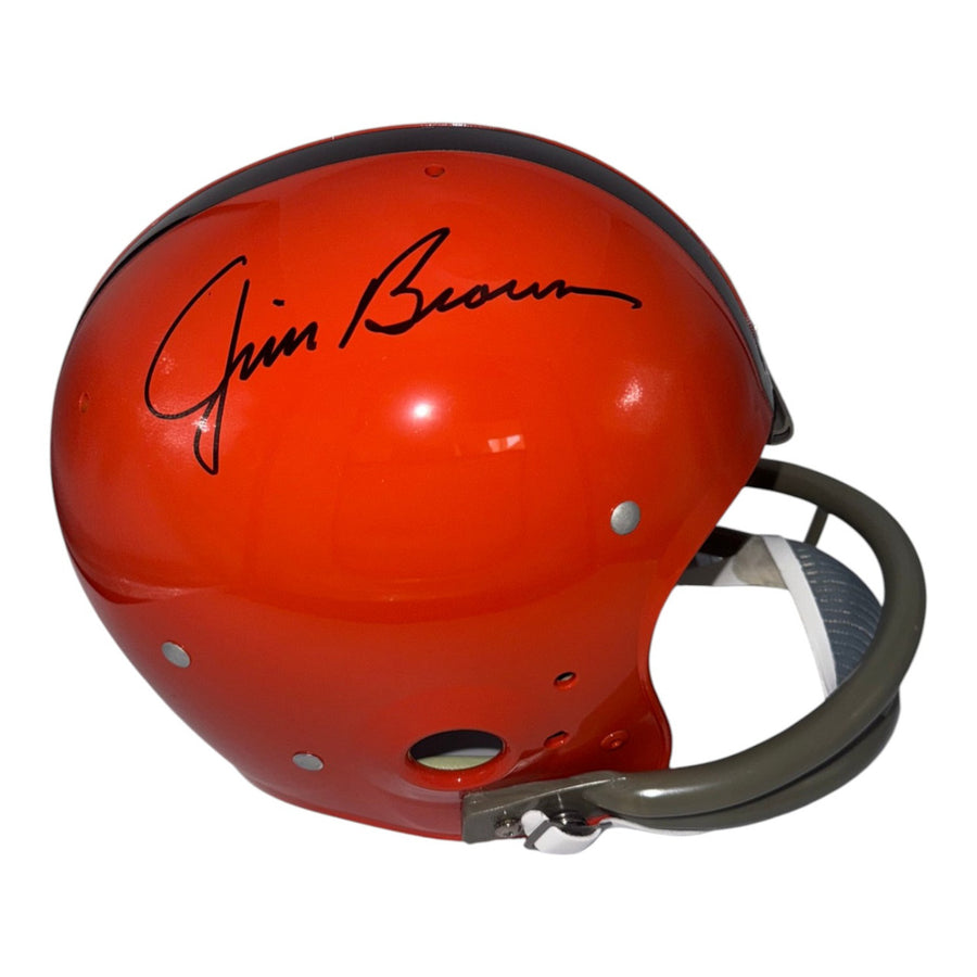 Jim Brown Autographed Cleveland Browns Riddell Full Size Suspension Helmet- JSA