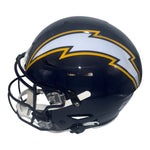 Ladd McConkey Autographed Los Angeles Chargers Riddell Full Size Navy Speedflex Helmet- Beckett