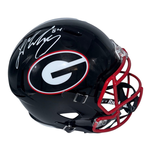 Ladd McConkey Autographed Georgia Bulldogs Black Riddell Full Size Replica Helmet- Beckett