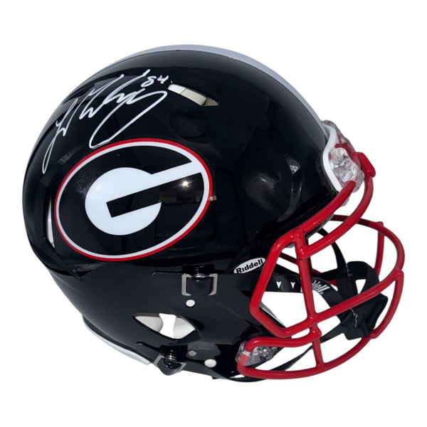 Ladd McConkey Autographed Georgia Bulldogs Black Riddell Full Size Authentic Helmet- Beckett