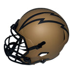 Ladd McConkey Autographed Los Angeles Chargers Riddell Brown Salute to Service Full Size Replica Helmet- Beckett