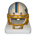 Ladd McConkey Autographed Los Angeles Chargers Riddell Retro Mini Helmet- Beckett