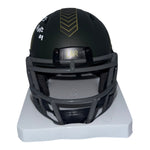 Jack Youngblood Autographed Los Angeles Rams Riddell Green Salute to Service Mini Helmet with "HOF 01" Inscription- JSA Authentic