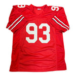 Will Smith Autographed Ohio State Buckeyes Red Custom Jersey- JSA Authentic