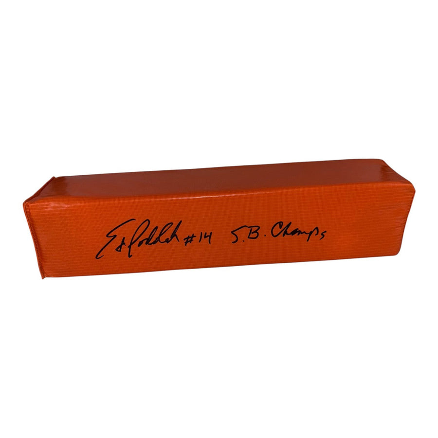 Ed Podolak Autographed Orange End Zone Pylon w/SB Champs - Beckett