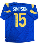 Ty Simpson Autographed Los Angeles Rams Blue Custom Jersey- JSA