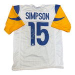 Ty Simpson Autographed Los Angeles Rams White Custom Jersey- JSA
