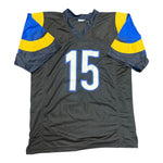 Ty Simpson Autographed Los Angeles Rams Black Custom Jersey- JSA