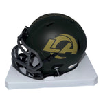 Ty Simpson Autographed Los Angeles Rams Riddell Green Salute to Service Mini Helmet- JSA Authentic