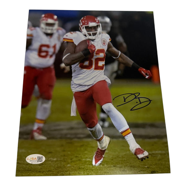 Dwayne Bowe Autographed Kansas City Chiefs 8x10 Photo Running in White Jersey- JSA Authentic