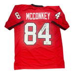 Ladd McConkey Autographed Georgia Bulldogs Red Custom Jersey- Beckett Authentic