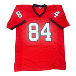 Ladd McConkey Autographed Georgia Bulldogs Red Custom Jersey- Beckett Authentic