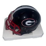 Ladd McConkey Autographed Georgia Bulldogs Riddell Black Mini Helmet- Beckett Authentic