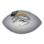 Ladd McConkey Autographed Los Angeles Chargers White Panel Football- Beckett Authentic
