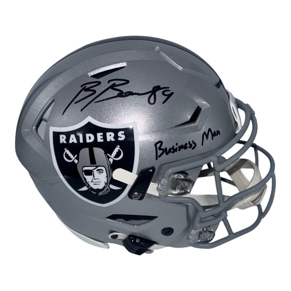 Brock Bowers Autographed Las Vegas Raiders Riddell Speedflex Authentic Helmet with "Business Man" Inscription- Beckett