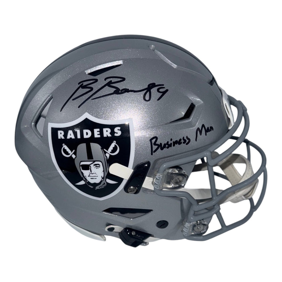 Brock Bowers Autographed Las Vegas Raiders Riddell Speedflex Authentic Helmet with "Business Man" Inscription- Beckett