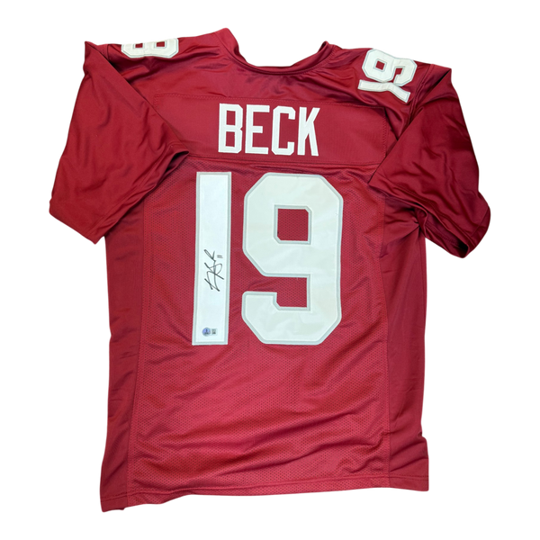 Carson Beck Autographed Arizona Cardinals Red Custom Jersey- Beckett