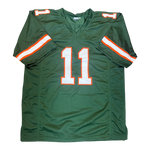 Carson Beck Autographed Miami Hurricanes Green Custom Jersey- Beckett