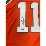 Carson Beck Autographed Miami Hurricanes Orange Custom Jersey- Beckett