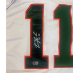 Carson Beck Autographed Miami Hurricanes White Custom Jersey- Beckett