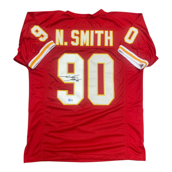 Neil Smith Autographed Kansas City Chiefs Custom Red Jersey - Beckett