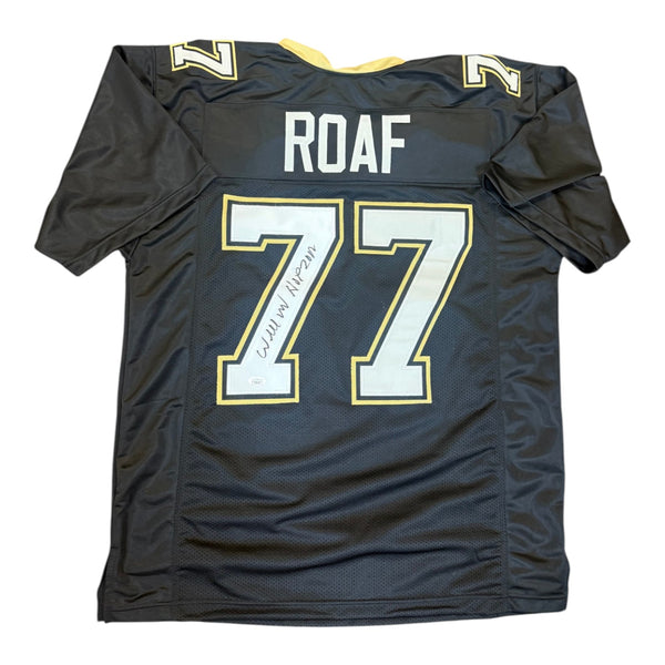Willie Roaf Autographed New Orleans Saints Custom Black Jersey w "HOF 2012" Insc- JSA