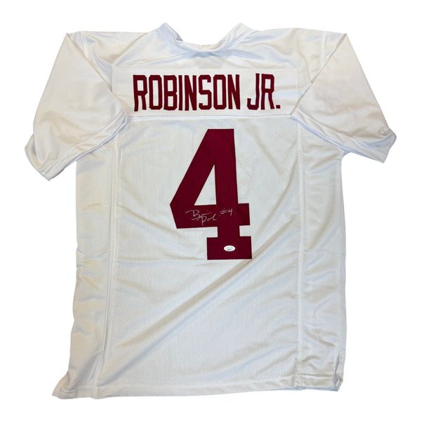 Brian Robinson Jr. Autographed Alabama Crimson White Custom Jersey - JSA Authentic