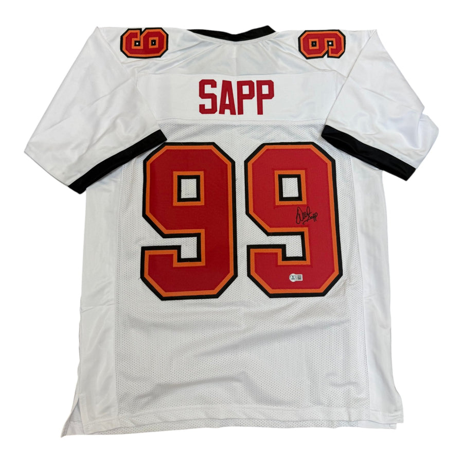 Warren Sapp Autographed Tampa Bay Buccaneers White Custom Jersey- Beckett