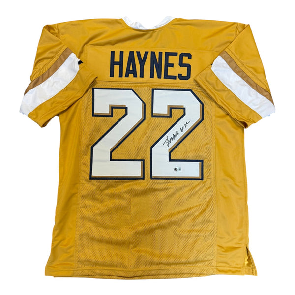 Justice Haynes Autographed Georgia Tech Gold Custom Jersey- Beckett