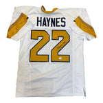 Justice Haynes Autographed Georgia Tech White Custom Jersey- Beckett