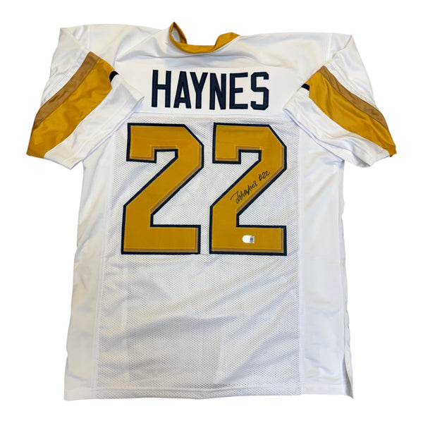 Justice Haynes Autographed Georgia Tech White Custom Jersey- Beckett